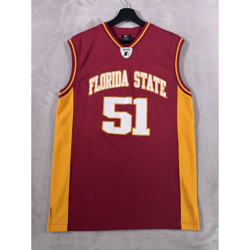 Starter Florida State Seminoles #51 Basketball Jersey Mens Size‎ Medium Red NCAA